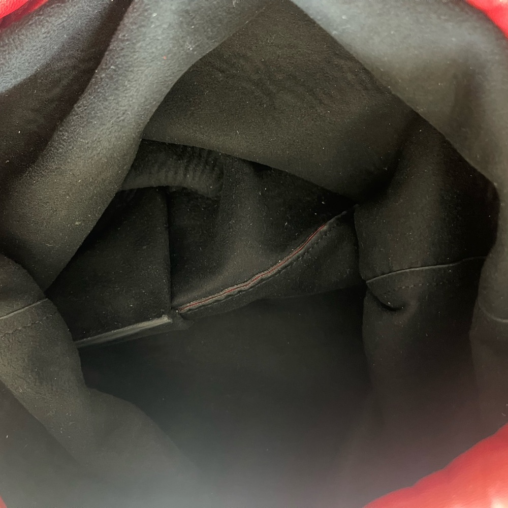 Saint Laurent Lambskin Teddy Drawstring Bag Eros Red - Picture 9 of 16